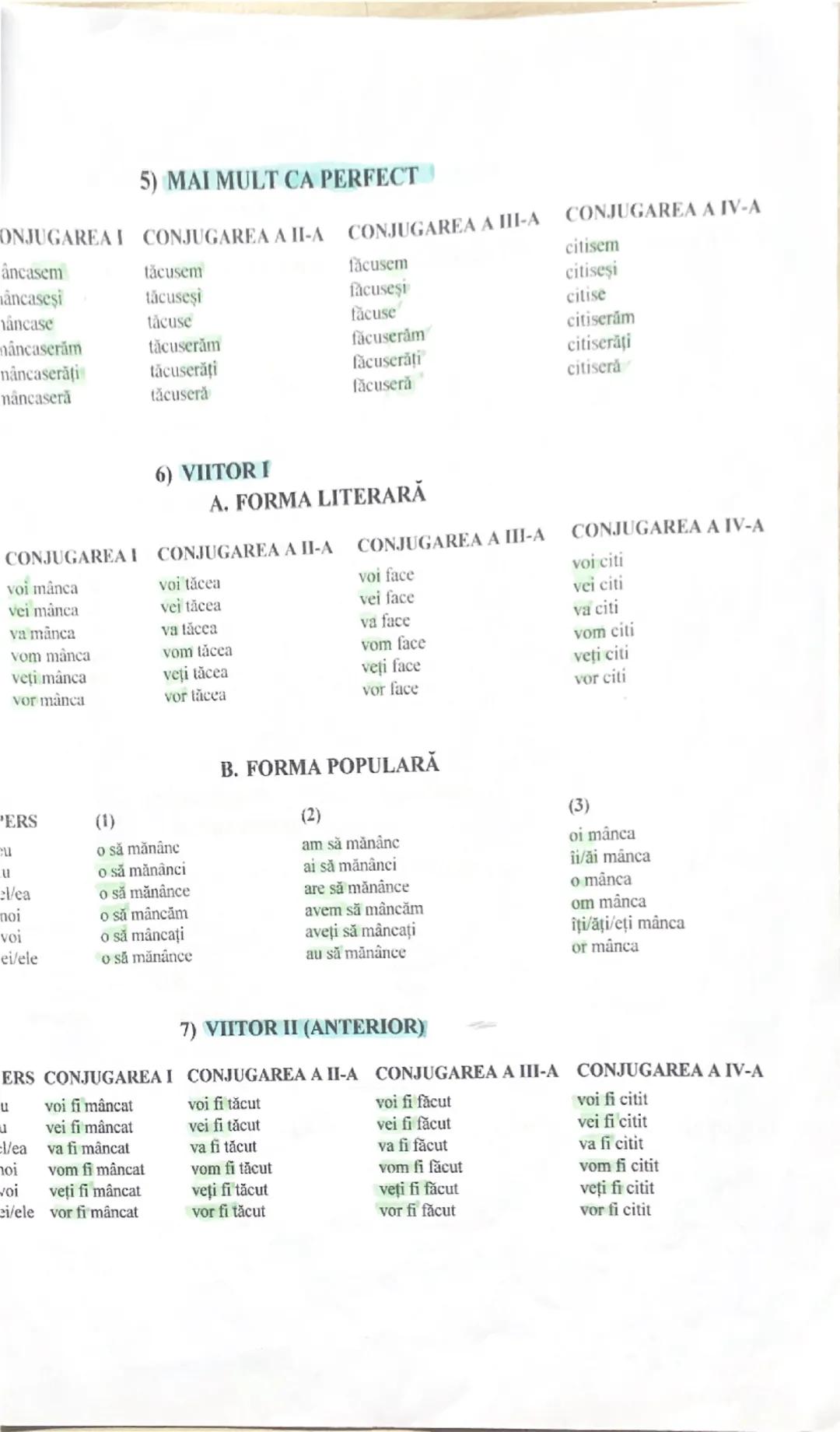 # VERBUL. MODURI PREDICATIVE ȘI NEPREDICATIVE
1. Modurile predicative/personale (îndeplinesc funcția sintactică de PV/PN)
a. INDICATIV: acț