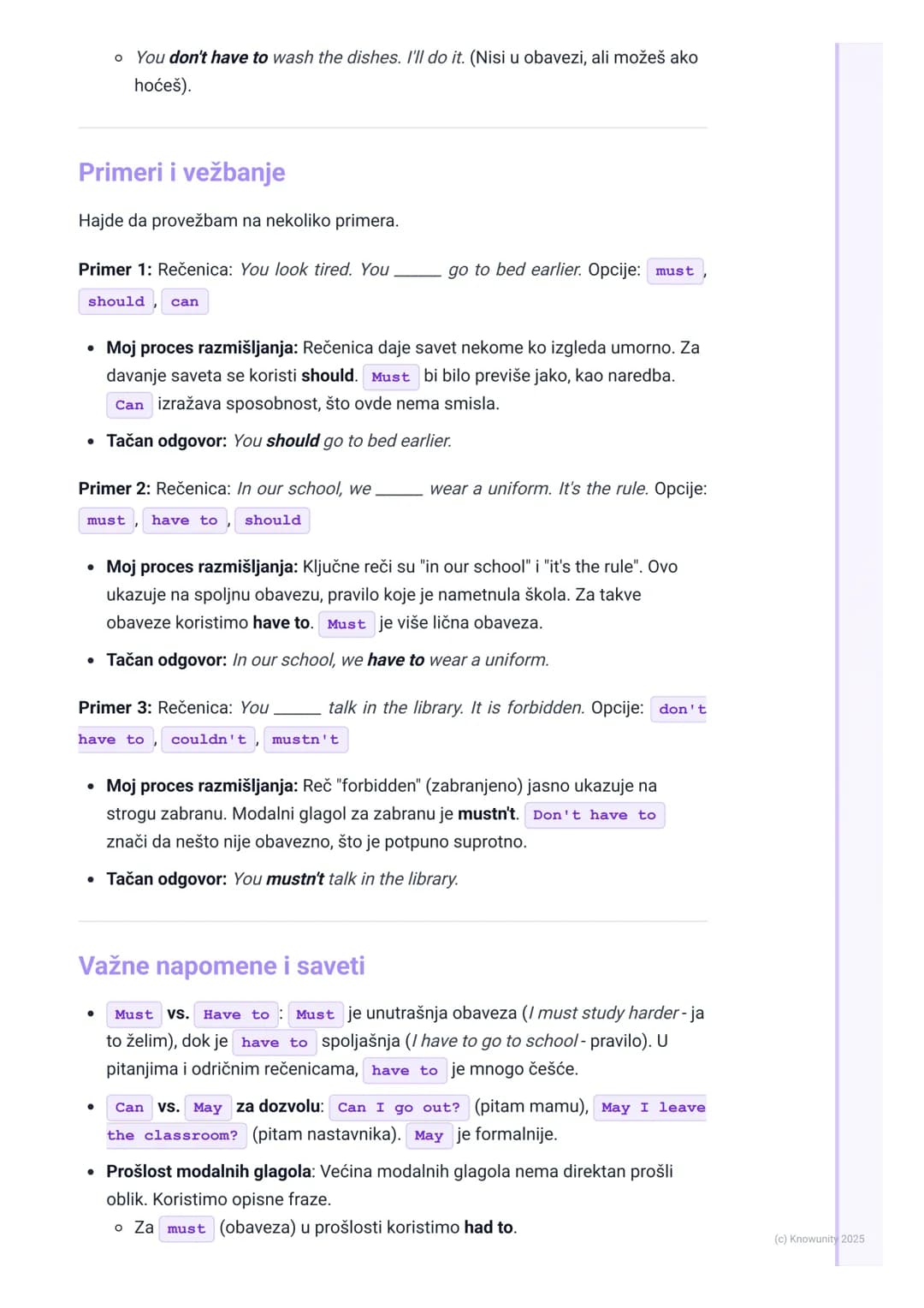 # Modalni glagoli (Modal Verbs)
Uvod u modalne glagole
Modalni glagoli su posebna vrsta pomoćnih glagola. Oni ne opisuju radnju, već
daju
