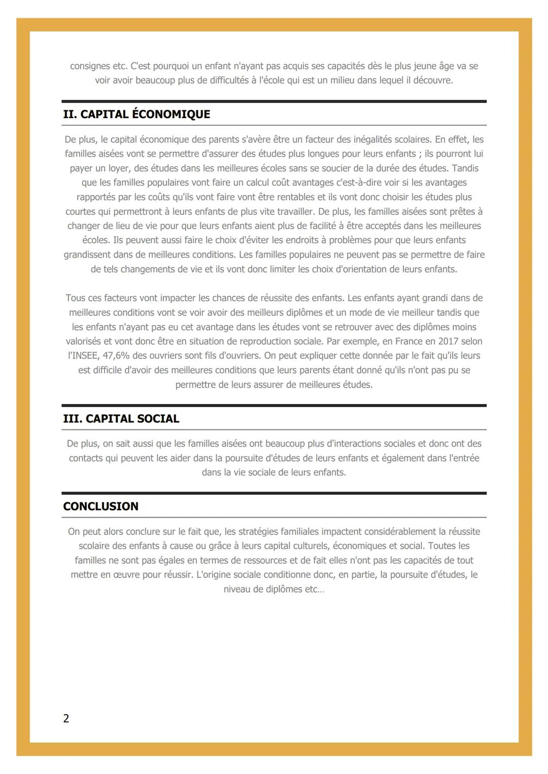 # EN QUOI LES STRATÉGIES
# FAMILIALES JOUENT-ELLEŞ UN
# ROLE SUR LES INEGALITES
# SCOLAIRES ?
INTRODUCTION
Dans le système scolaire frança