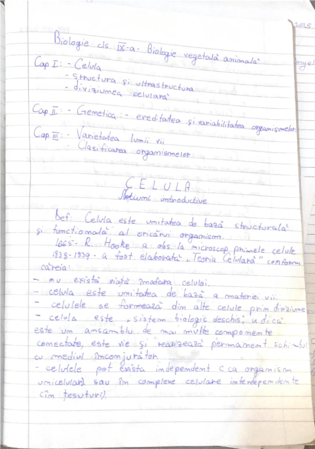 Materie biologie clasa a IX-a