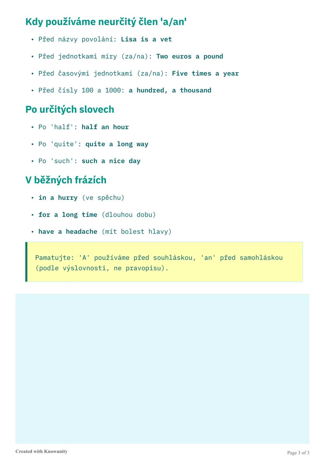 # Určitý a neurčitý člen v angličtině
Přehled pravidel pro používání určitého členu 'the' a neurčitého členu
'a/an' v anglickém jazyce.
##