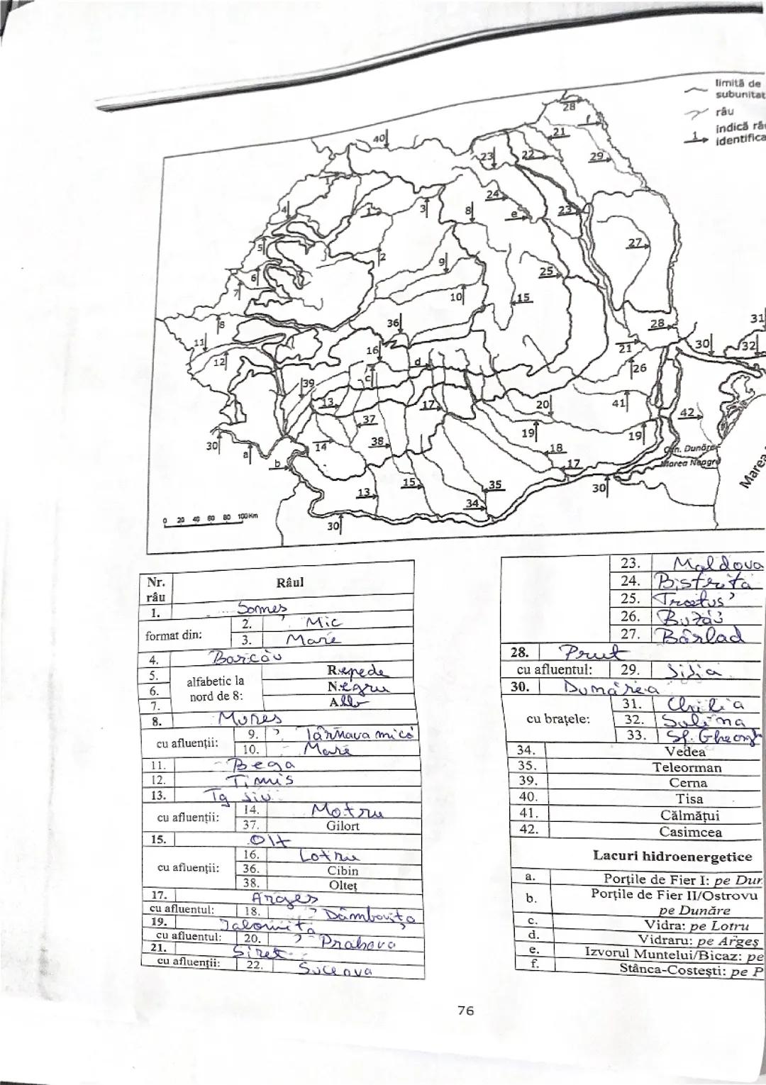 Hartă mută râuri orașe