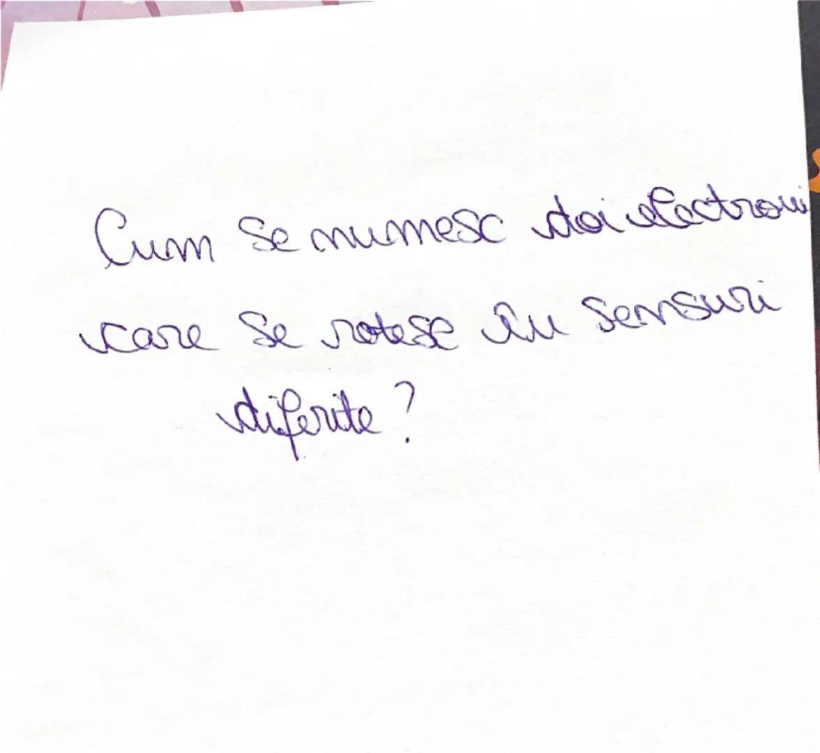 Chium
Cum Se numeste miscarea
de rotatie a electronului in jurul
propriei axe? MISCARE DE SPIN Care sunt cele două
Sensuri de rotație ? -de