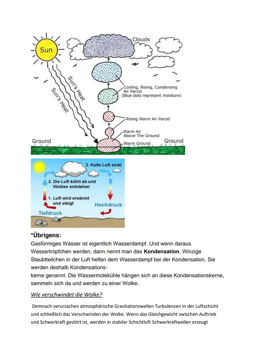 # Wolken
Was sind Wolken?
Eine Wolke (auf die indogermanische Wurzel uelg- „feucht, nass" zurückgehend und
daher mit dem Adjektiv welk und