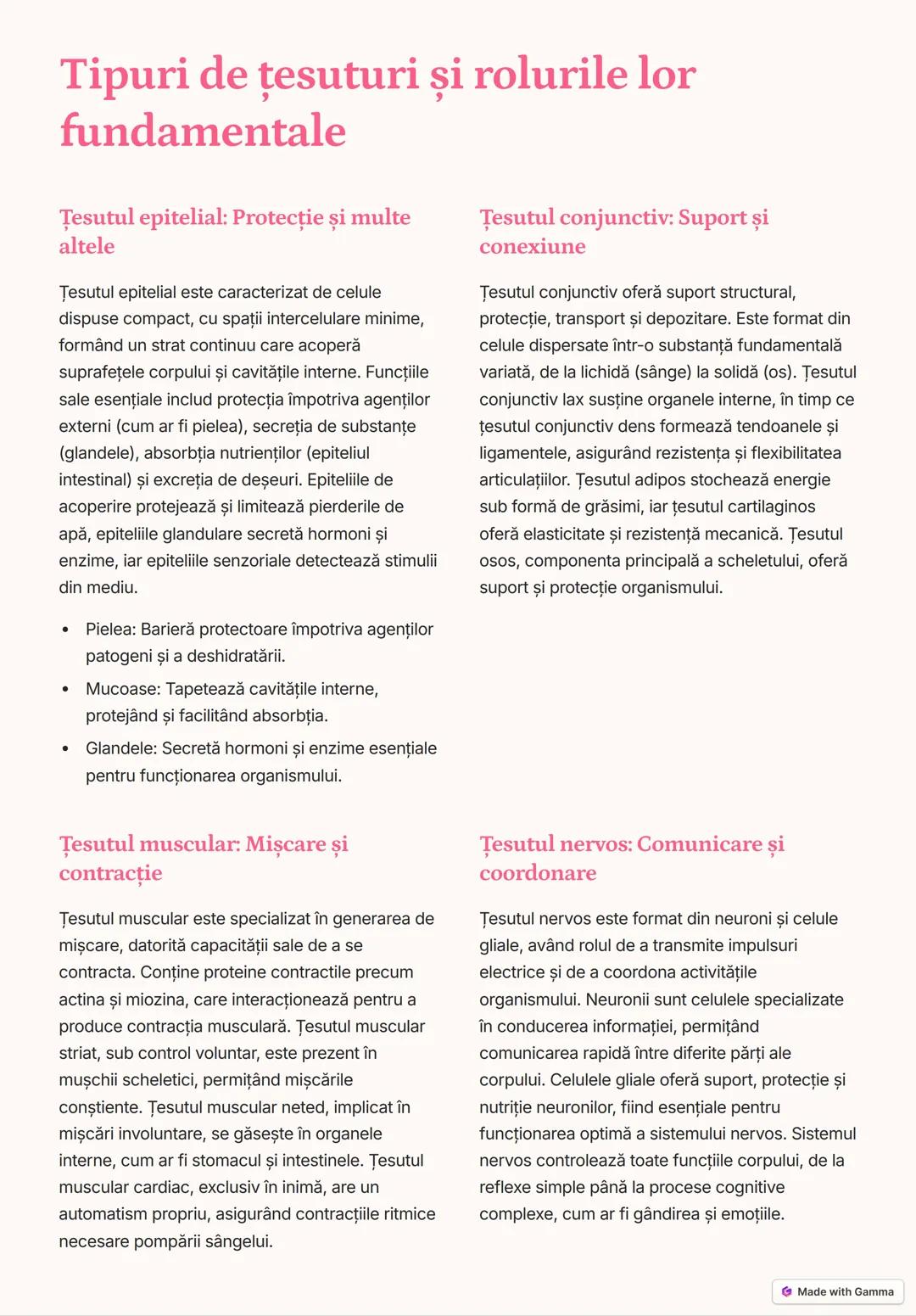 # Tipuri de țesuturi și rolurile lor
fundamentale
Tesutul epitelial: Protecție și multe
altele
Tesutul epitelial este caracterizat de celu