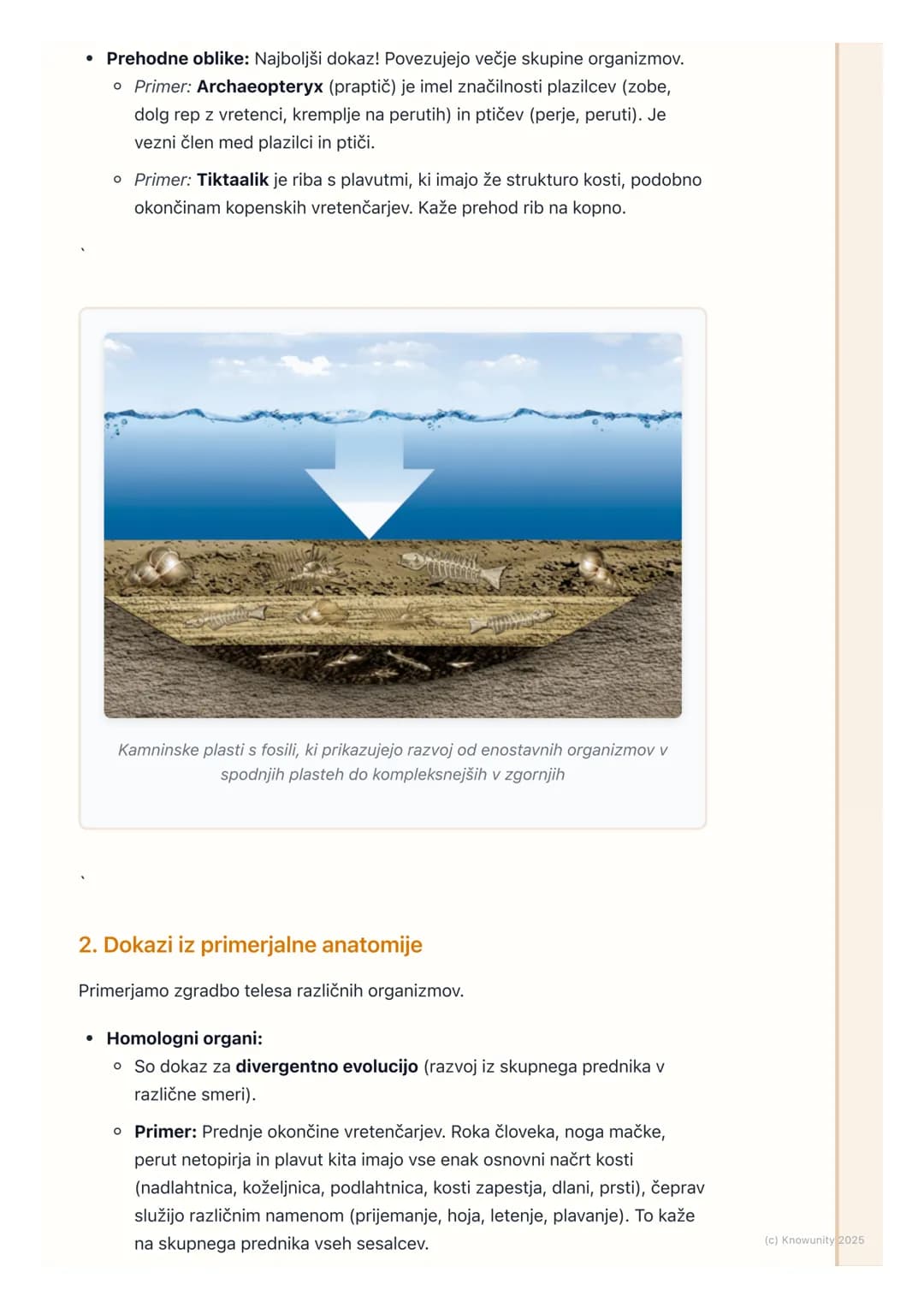 # Dokazi za evolucijo
Uvod v dokaze za evolucijo
Evolucijska teorija pravi, da so se vsa živa bitja na Zemlji razvila iz skupnega
prednika