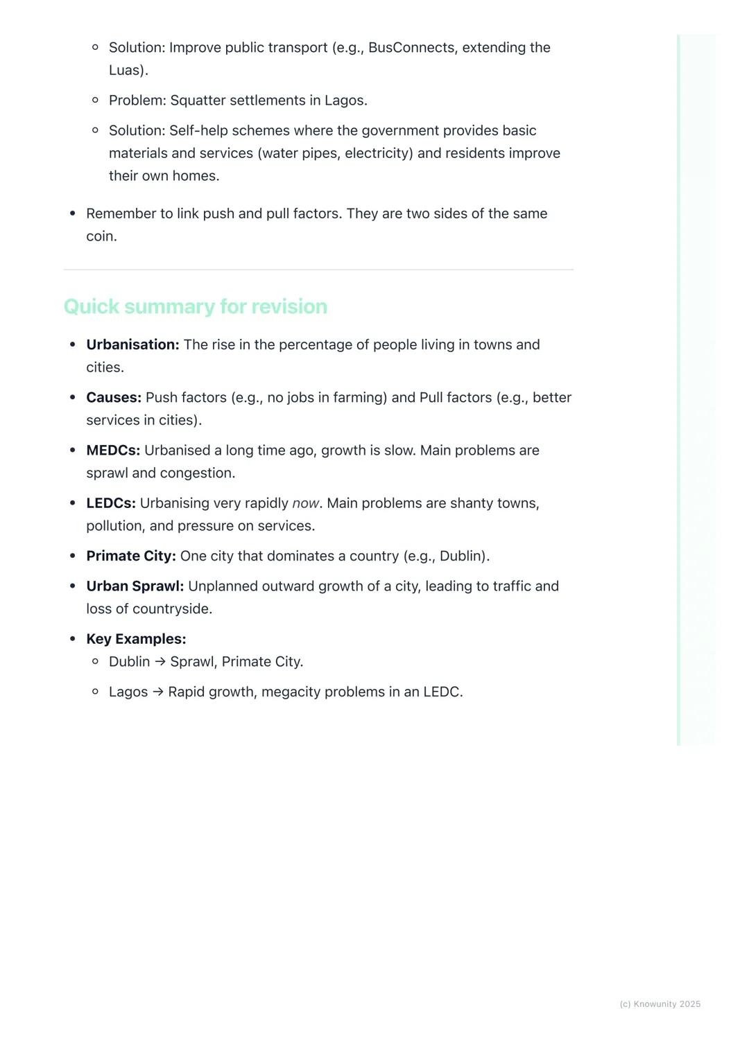# Urban Settlement and
Urbanisation
An introduction to urban settlement
Urbanisation is the process where an increasing percentage of a co
