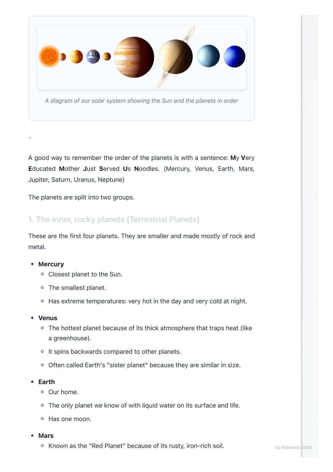 # The Solar System
Our place in space
The Solar System is our home in the universe. It's made up of our star, the Sun,
and everything that