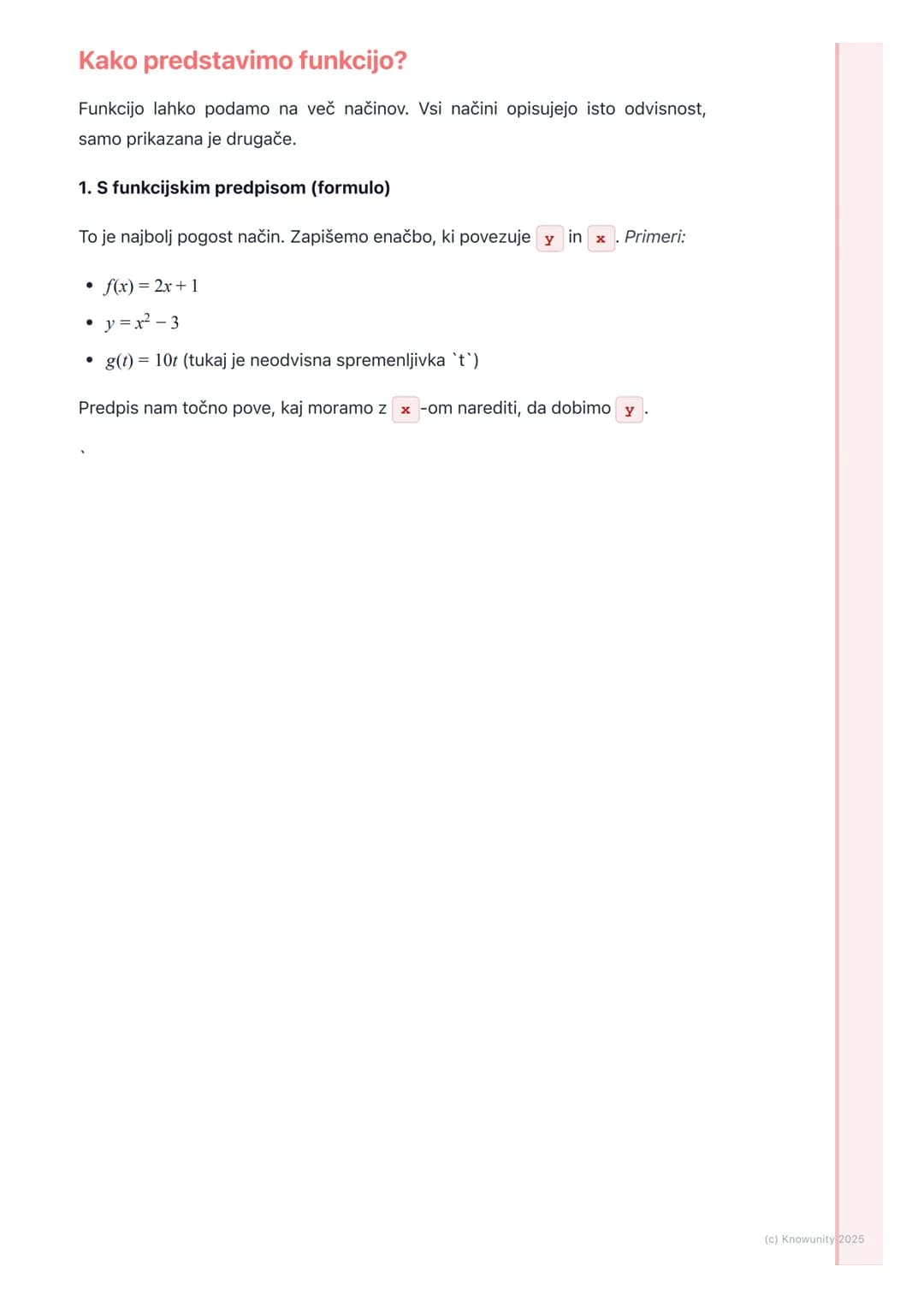 # Pojem funkcije
Kaj je funkcija?
Funkcija je kot nekakšen matematični "stroj". Vanj daš neko število (vhod), stroj
ga po določenem pravil