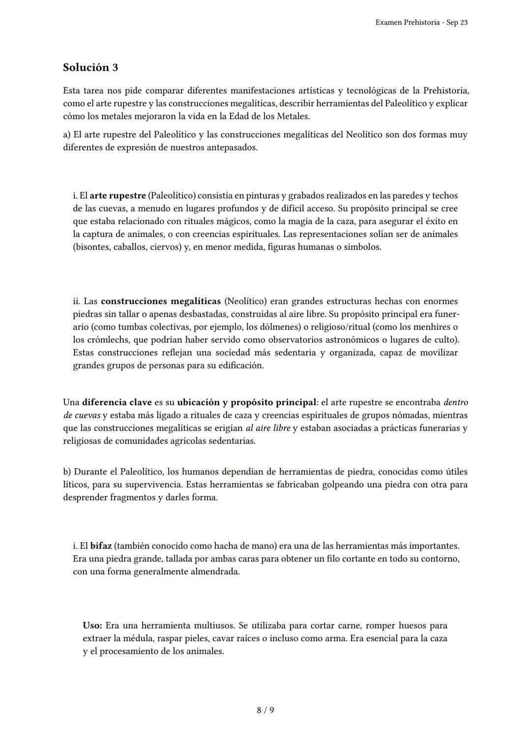 # Examen Prehistoria
Generado por Knowunity - Sep 23
Descripción: Este examen cubre las etapas de la Prehistoria, desde el Paleolítico has