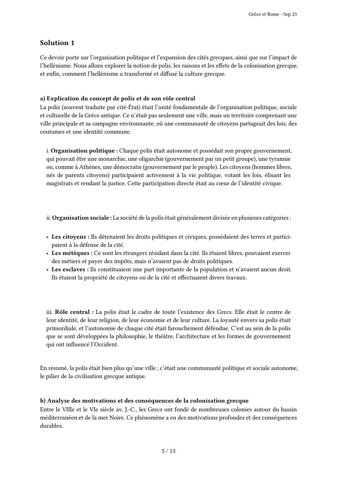 Grèce et Rome
Généré par Knowunity.fr - Sep 23
Description: Cet examen couvre les civilisations grecque et romaine antiques.
Bonne chance